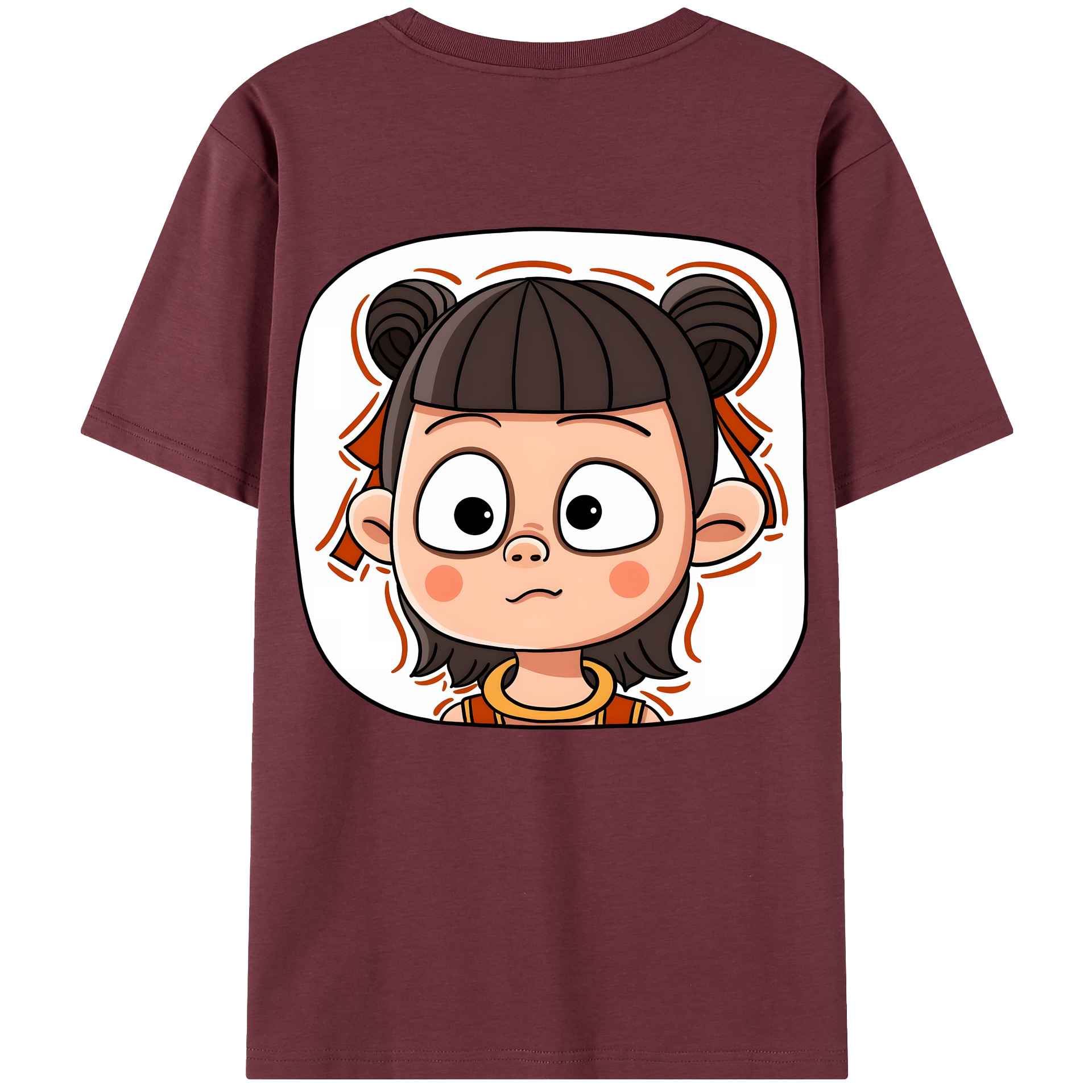 （画像用） Ne Zha 2 ナタ 魔童の大暴れ 綿100％半袖Tシャツ（背面プリント）